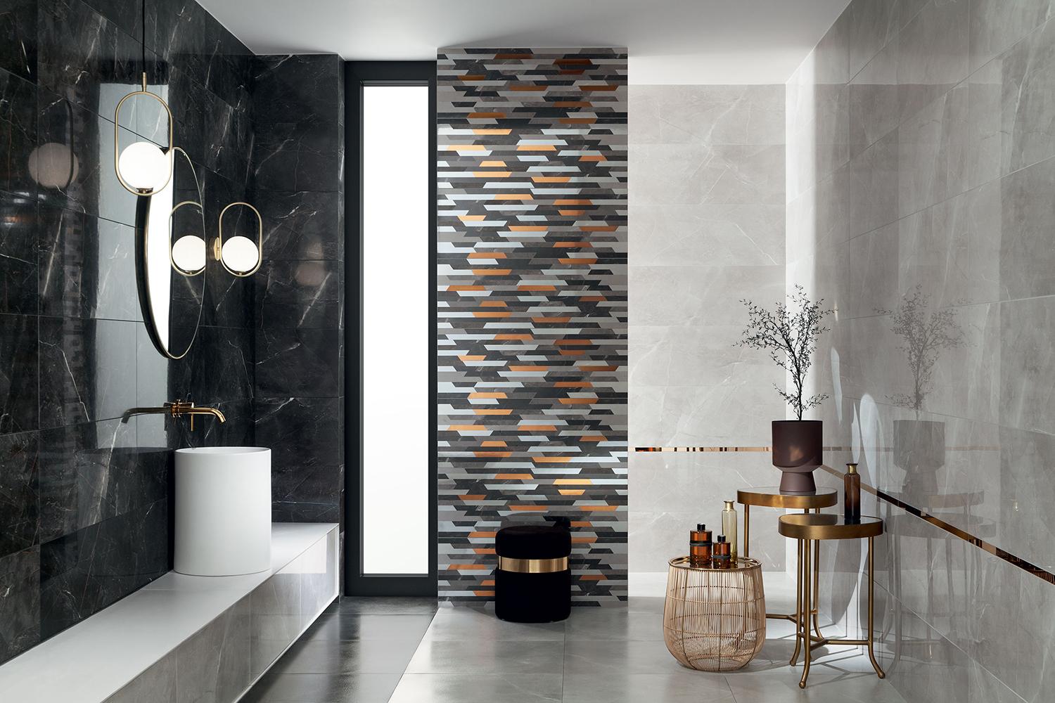 Mozaiki łazienkowe w nowoczesnym wnętrzu